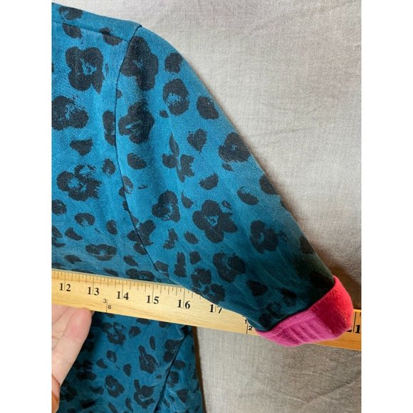 Adidas Shirt Youth Medium Blue Cheetah Pink Trim Pullover Girls Kids. - Picture 7 of 8